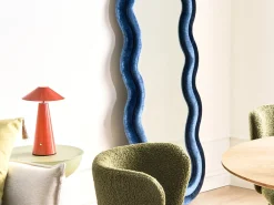 Vægspejl LACS 57 cm 160 cm Velour Blå