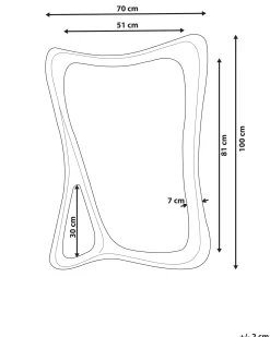 Vægspejl LANESTER 70 cm 100 cm Sort
