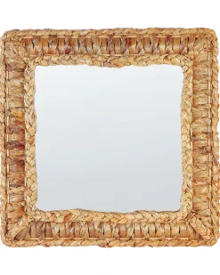 Vægspejl LANGLI 52 cm 52 cm Flet Naturlig