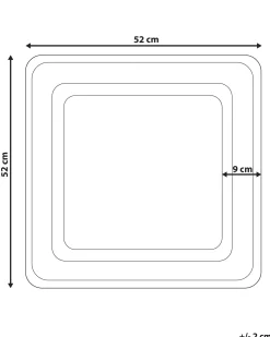 Vægspejl LANGLI 52 cm 52 cm Flet Naturlig