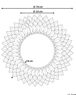 Vægspejl LARRAU 70 cm 70 cm Metal Sølv