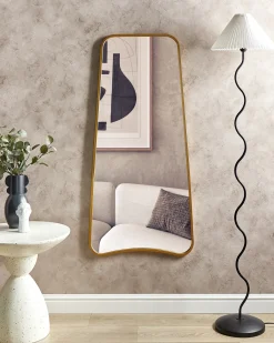 Vægspejl LEVET 58 cm 122 cm Metal Guld