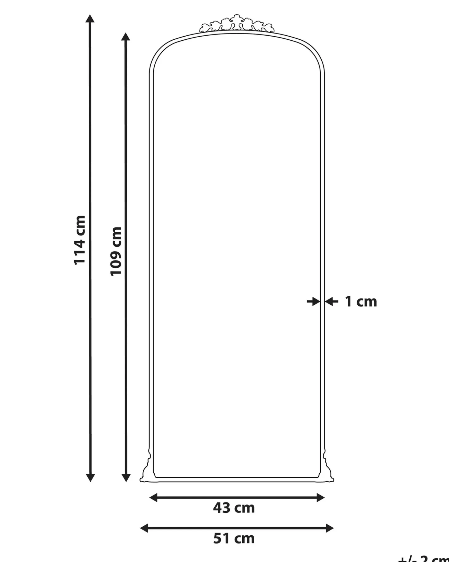 Vægspejl LIVRY 51 cm 114 cm Metal Guld