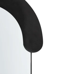 Vægspejl LOCHES 54 cm 158 cm Velour Sort