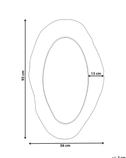 Vægspejl LOGNES 56 cm 95 cm Sort