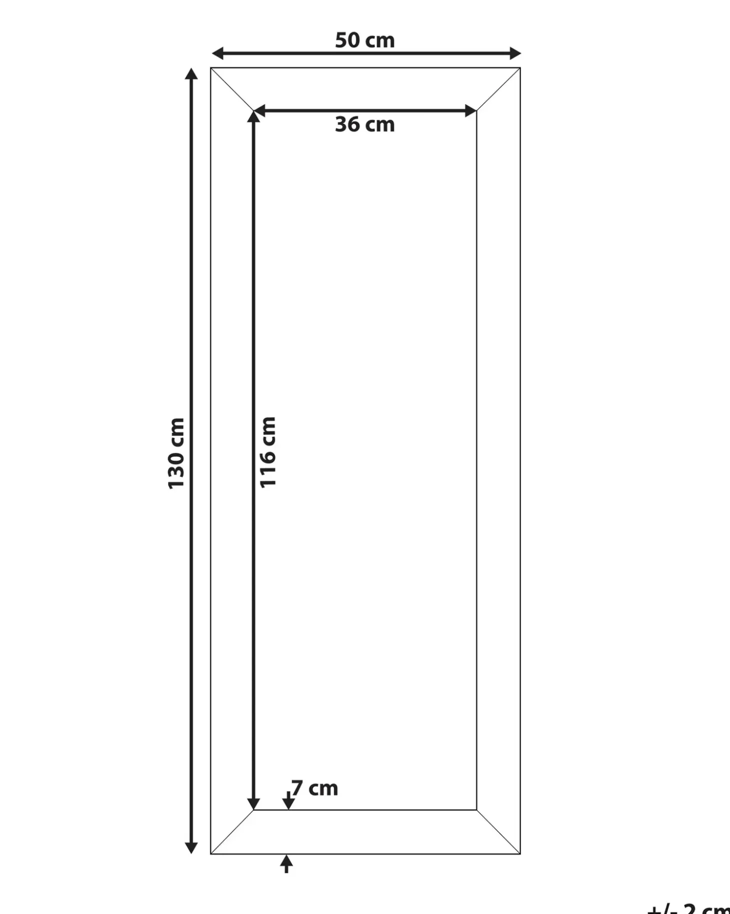 Vægspejl MARANS 50 cm 130 cm Brun