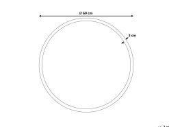 Vægspejl MARTEL 69 cm 69 cm Sort