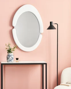Vægspejl MASSAY 53 cm 90 cm Velour Hvid