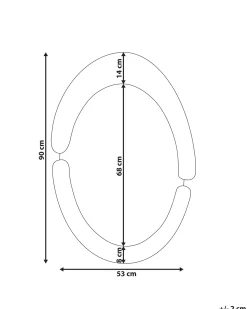 Vægspejl MASSAY 53 cm 90 cm Velour Hvid
