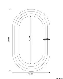 Vægspejl MASSILLY 43 cm 69 cm Hvid