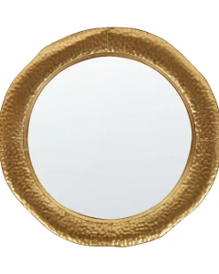 Vægspejl MERCY 78 cm 78 cm Metal Guld