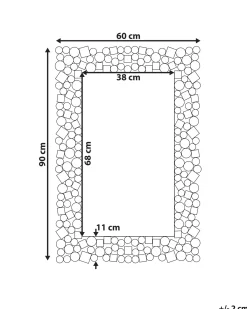 Vægspejl MERNEL 60 cm 90 cm Sølv