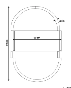 Vægspejl MICHERY 60 cm 90 cm Sort