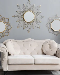 Vægspejl MILLY 67 cm 67 cm Metal Guld