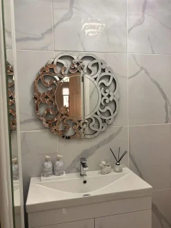 Vægspejl MORNAIX 70 cm 70 cm Sølv
