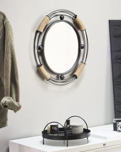 Vægspejl MOULINS 50 cm 55 cm Metal Sort