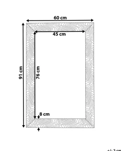 Vægspejl NEVEZ 60 cm 91 cm Grå