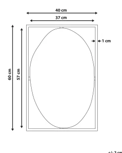 Vægspejl NIBELLE 40 cm 60 cm Metal Sort