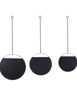 Vægspejl ODOS 33/29/24 cm 80/75/69 cm Metal Sort
