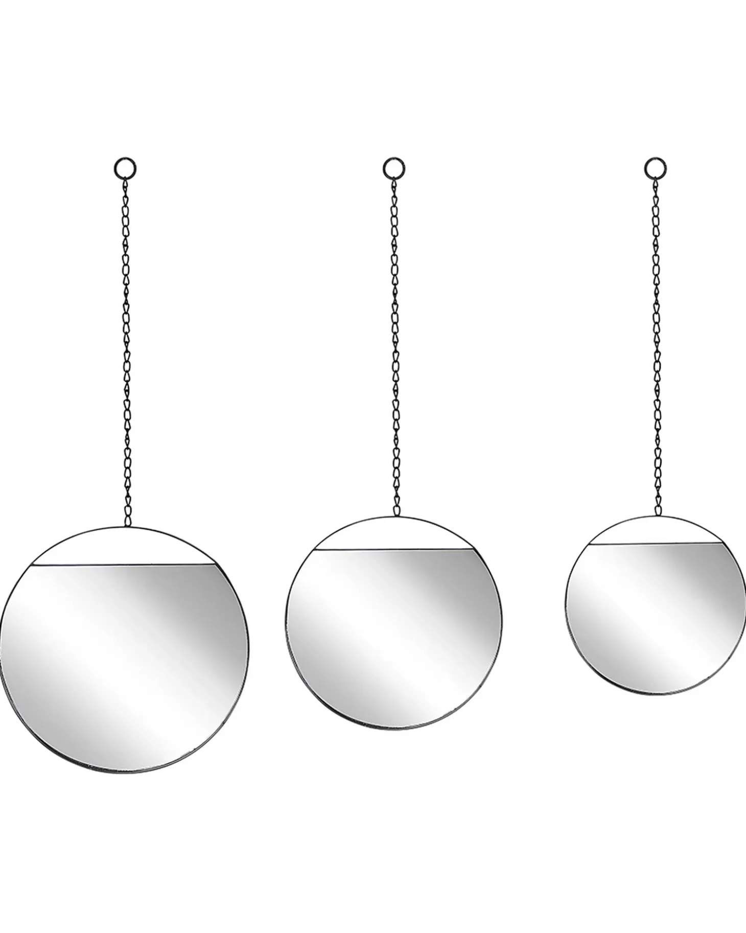 Vægspejl ODOS 33/29/24 cm 80/75/69 cm Metal Sort
