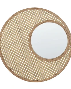 Vægspejl PALAU 60 cm 60 cm Rattan Naturlig