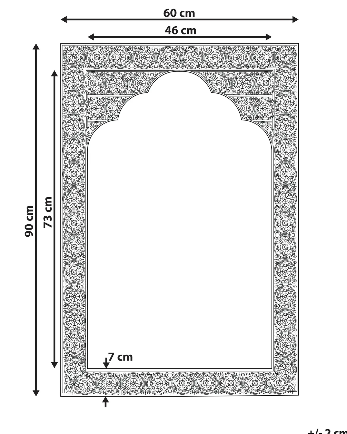 Vægspejl PALI 60 cm 90 cm Metal Kobber