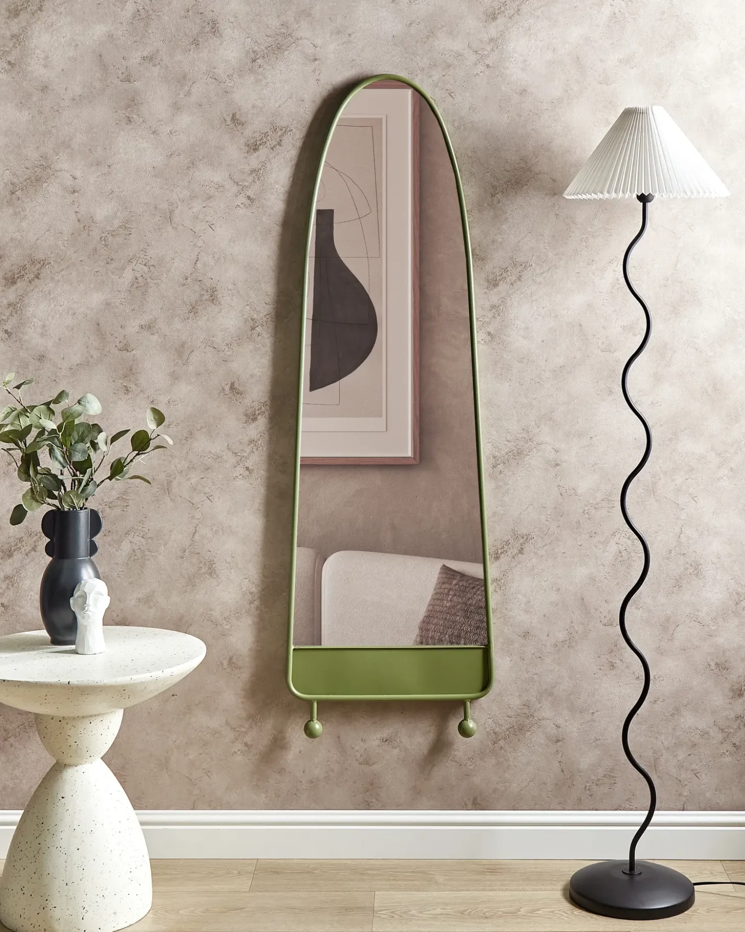Vægspejl PARNAY 45 cm 146 cm Metal Olivengrøn