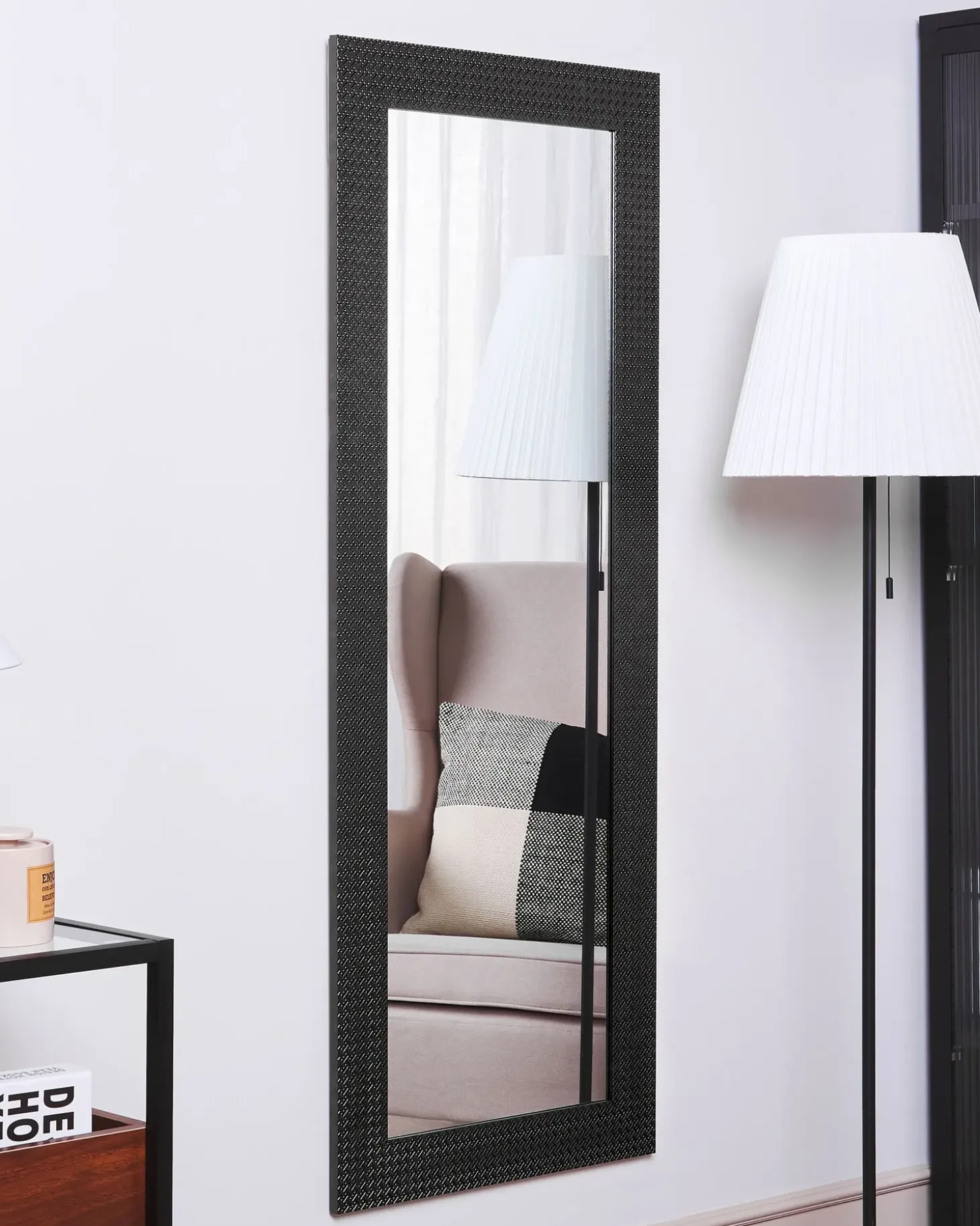 Vægspejl PLAISIR 50 cm 130 cm Sort