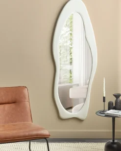 Vægspejl REIGNY 57 cm 160 cm Velour Hvid