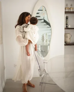 Vægspejl REIGNY 57 cm 160 cm Velour Hvid