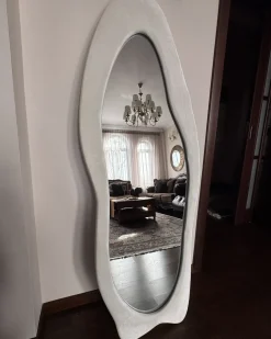 Vægspejl REIGNY 57 cm 160 cm Velour Hvid