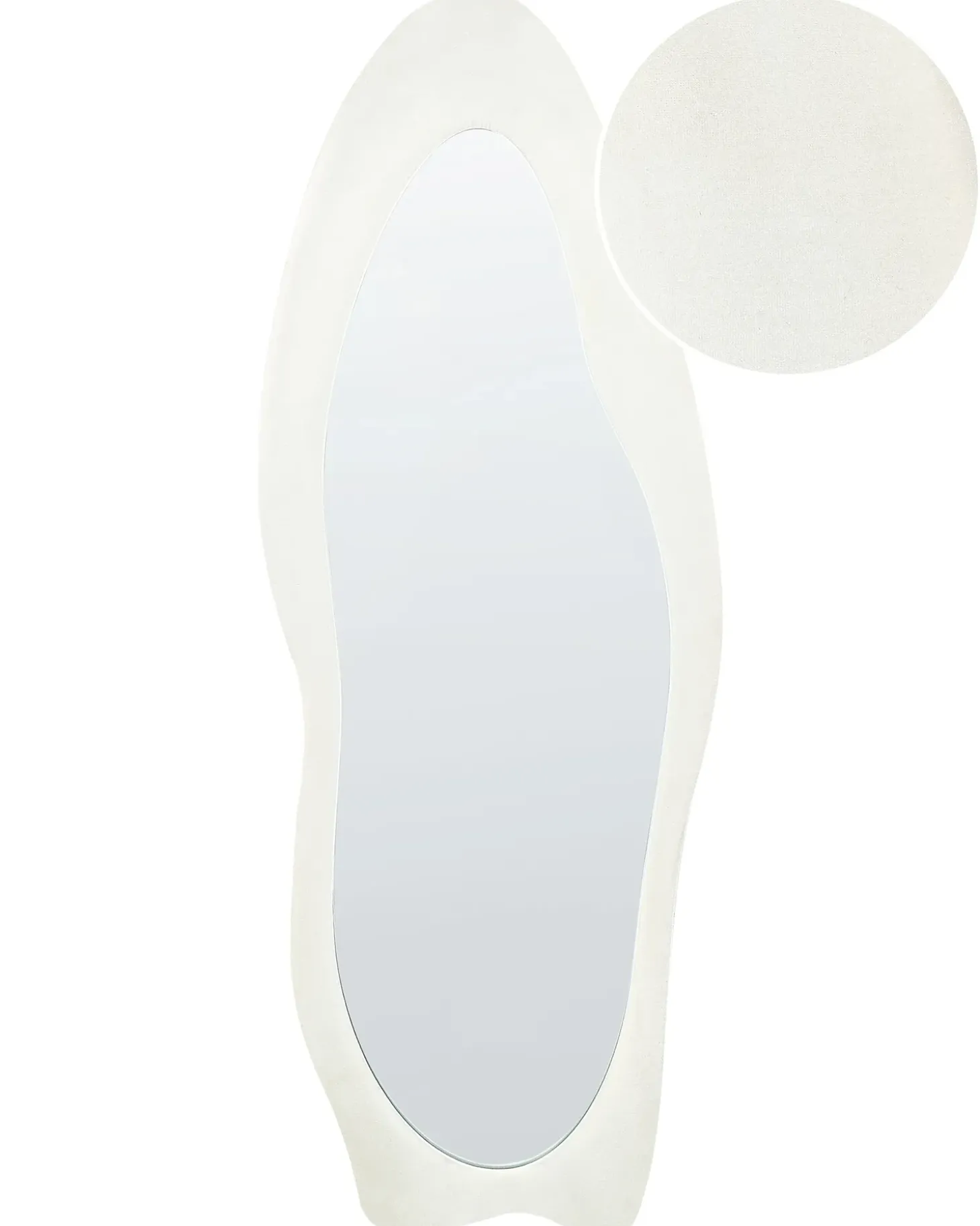Vægspejl REIGNY 57 cm 160 cm Velour Hvid