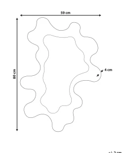 Vægspejl ROSCOFF 59 cm 80 cm Blå