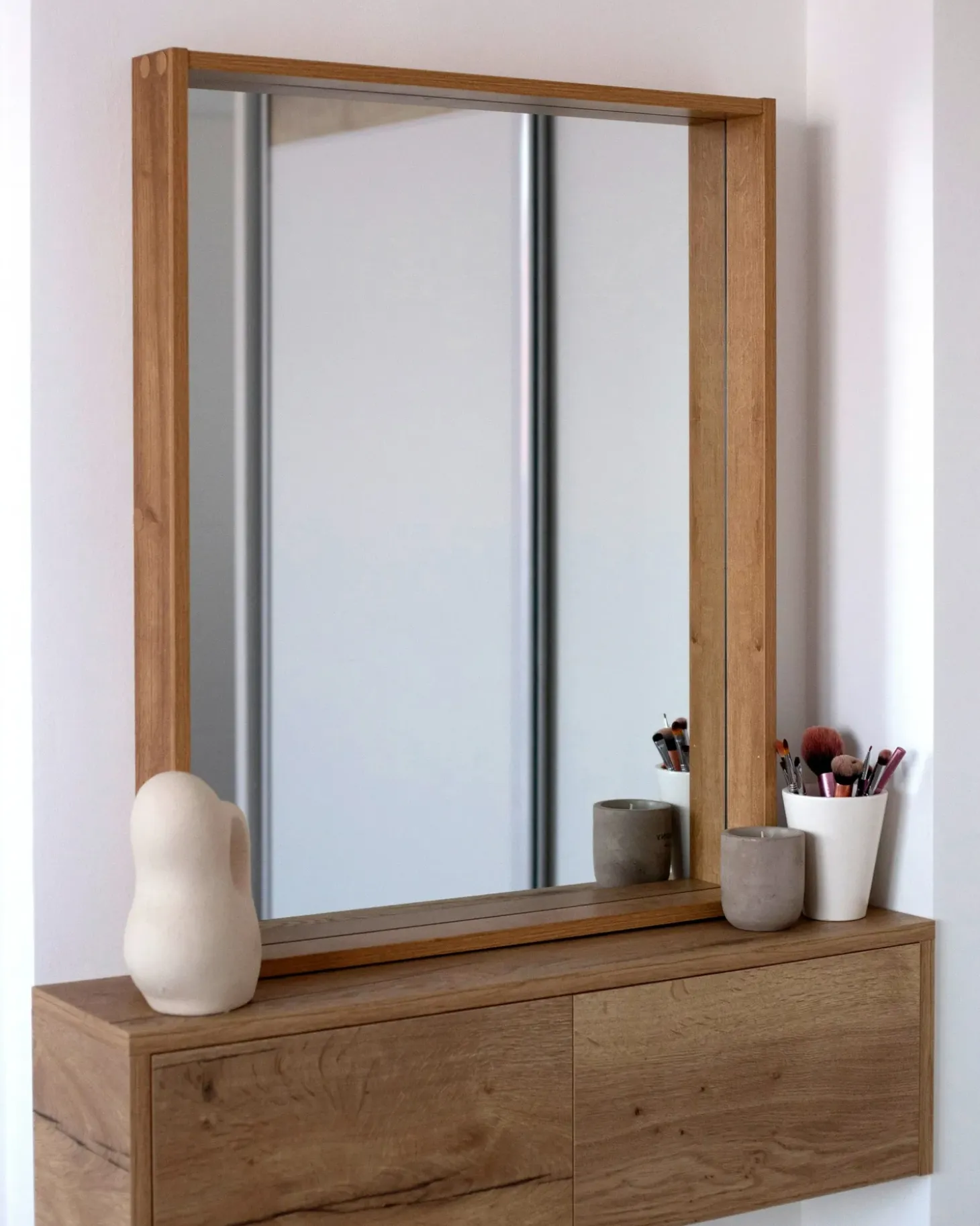 Vægspejl ROSELL 80 cm 65 cm Lysebrun