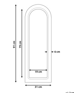 Vægspejl SARRY 31 cm 91 cm Mangotræ Hvid