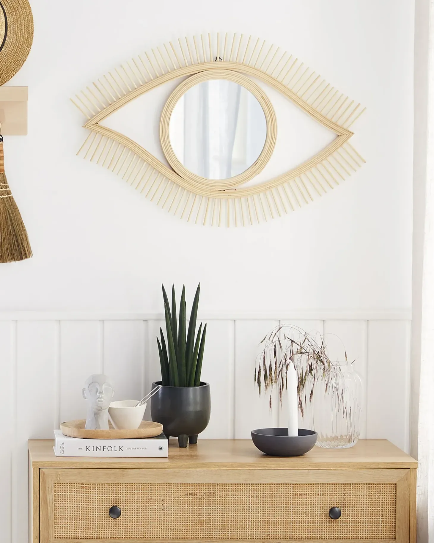 Vægspejl SOYOPA 79 cm 48 cm Bambus Naturlig