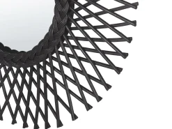 Vægspejl TAGOLU 60 cm 60 cm Rattan Sort