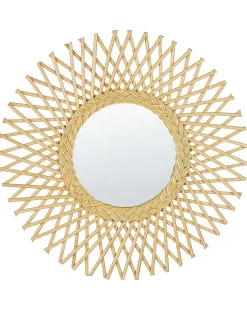 Vægspejl TAGOLU 60 cm 60 cm Rattan Naturlig
