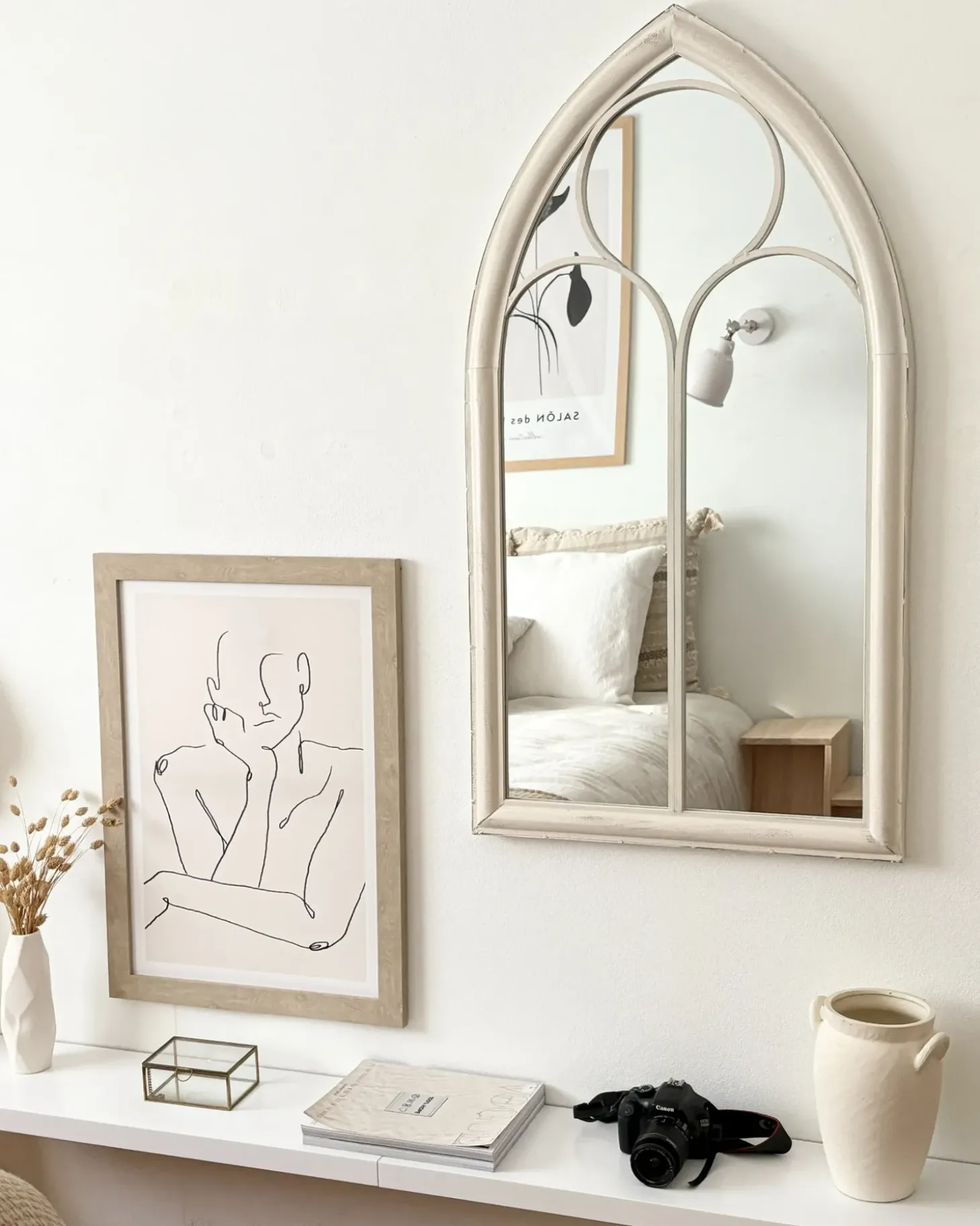 Vægspejl TRELLY 62 cm 113 cm Metal Hvid
