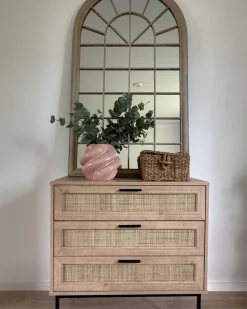 Vægspejl TREVOL 77 cm 130 cm Metal Beige