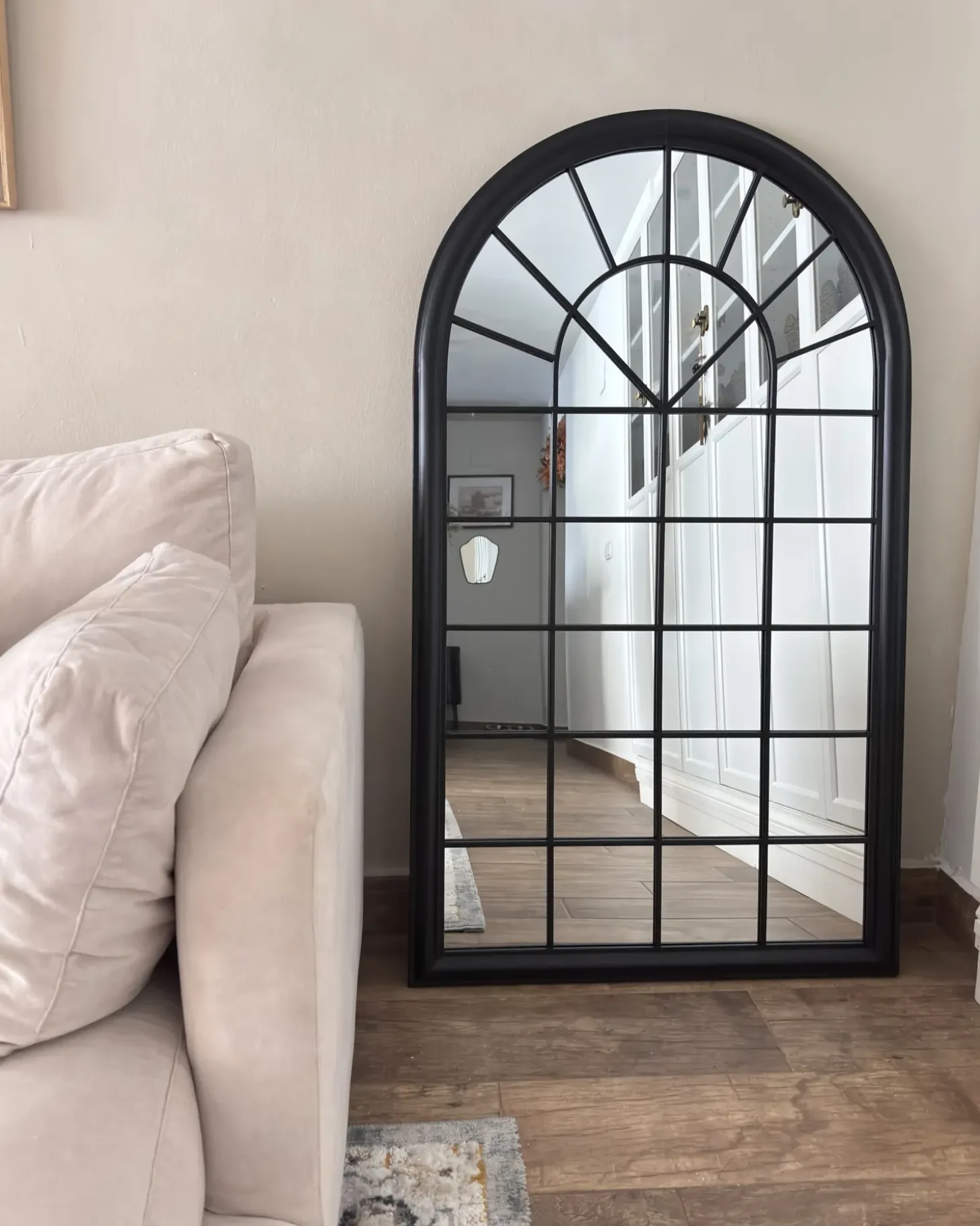 Vægspejl TREVOL 77 cm 130 cm Metal Sort