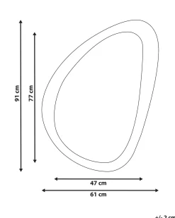 Vægspejl VENAS 61 cm 91 cm Velour Sennepsgul