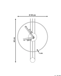 Vægur ANNIVIERS 44 cm Metal Sort