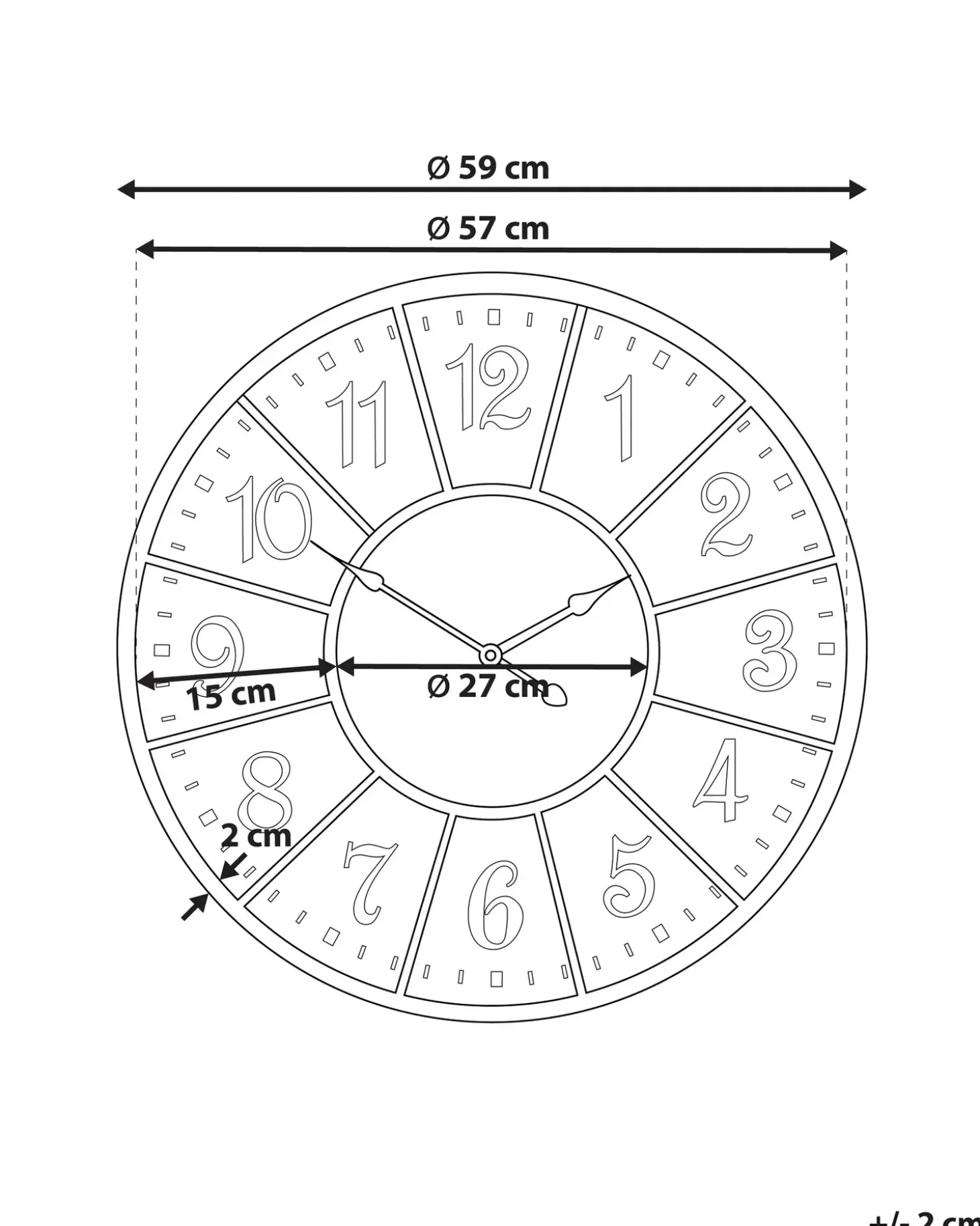 Vægur BOSWIL 59 cm Metal Multifarvet