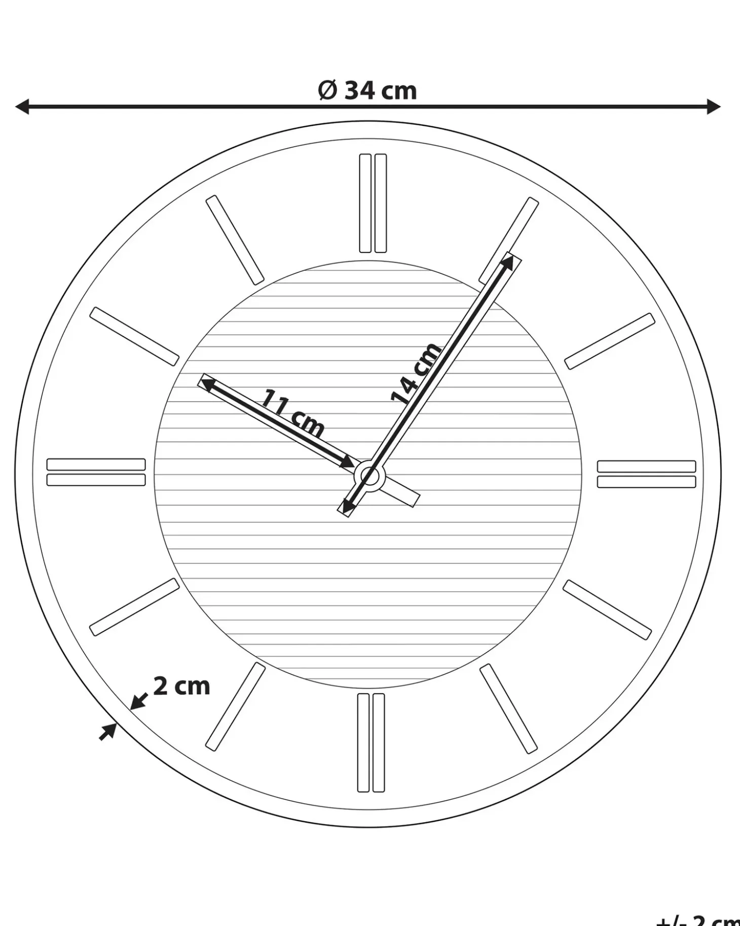 Vægur DAROCA 34 cm Sort