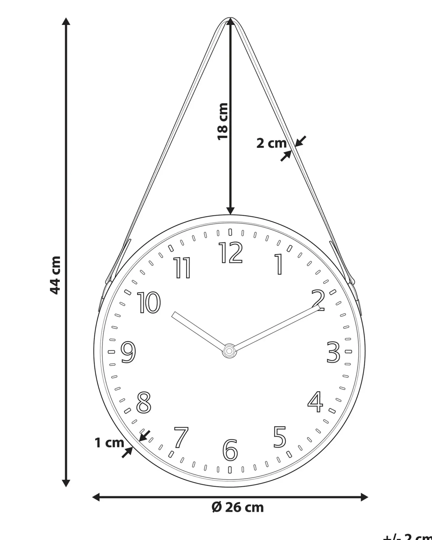 Vægur RENENS 26 cm Brun