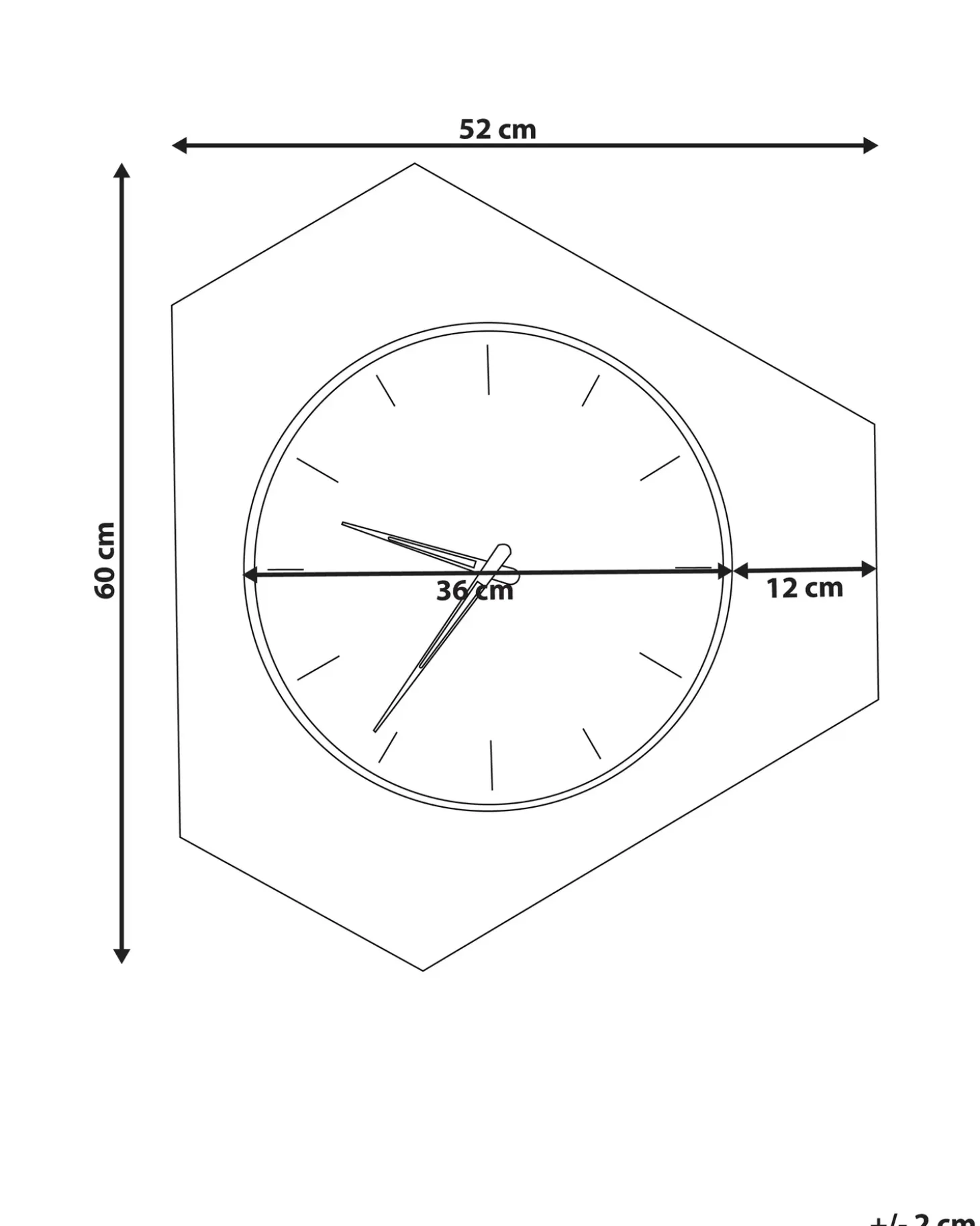 Vægur SAILON 52 cm Hvid