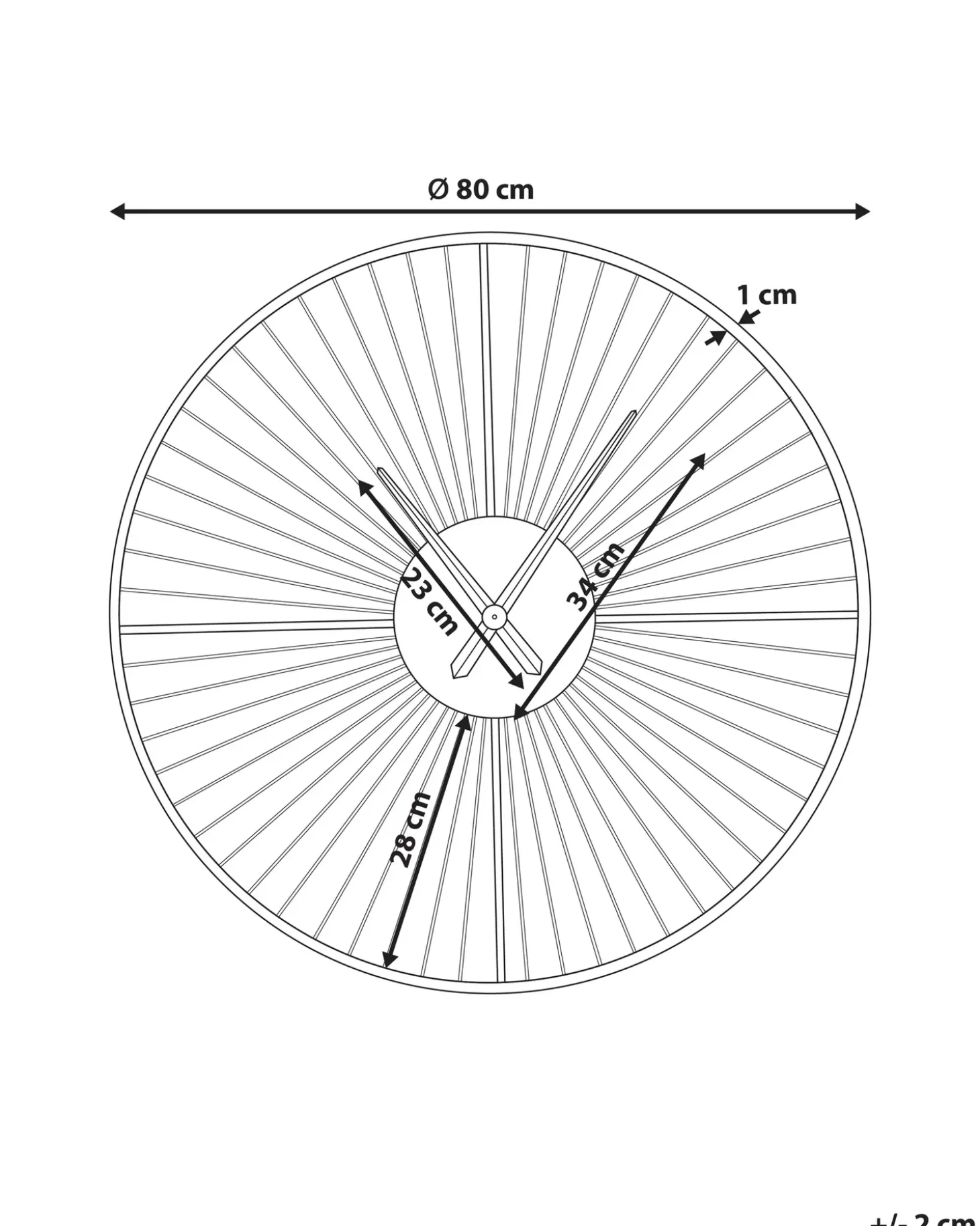 Vægur SAZAIS 80 cm Metal Sort