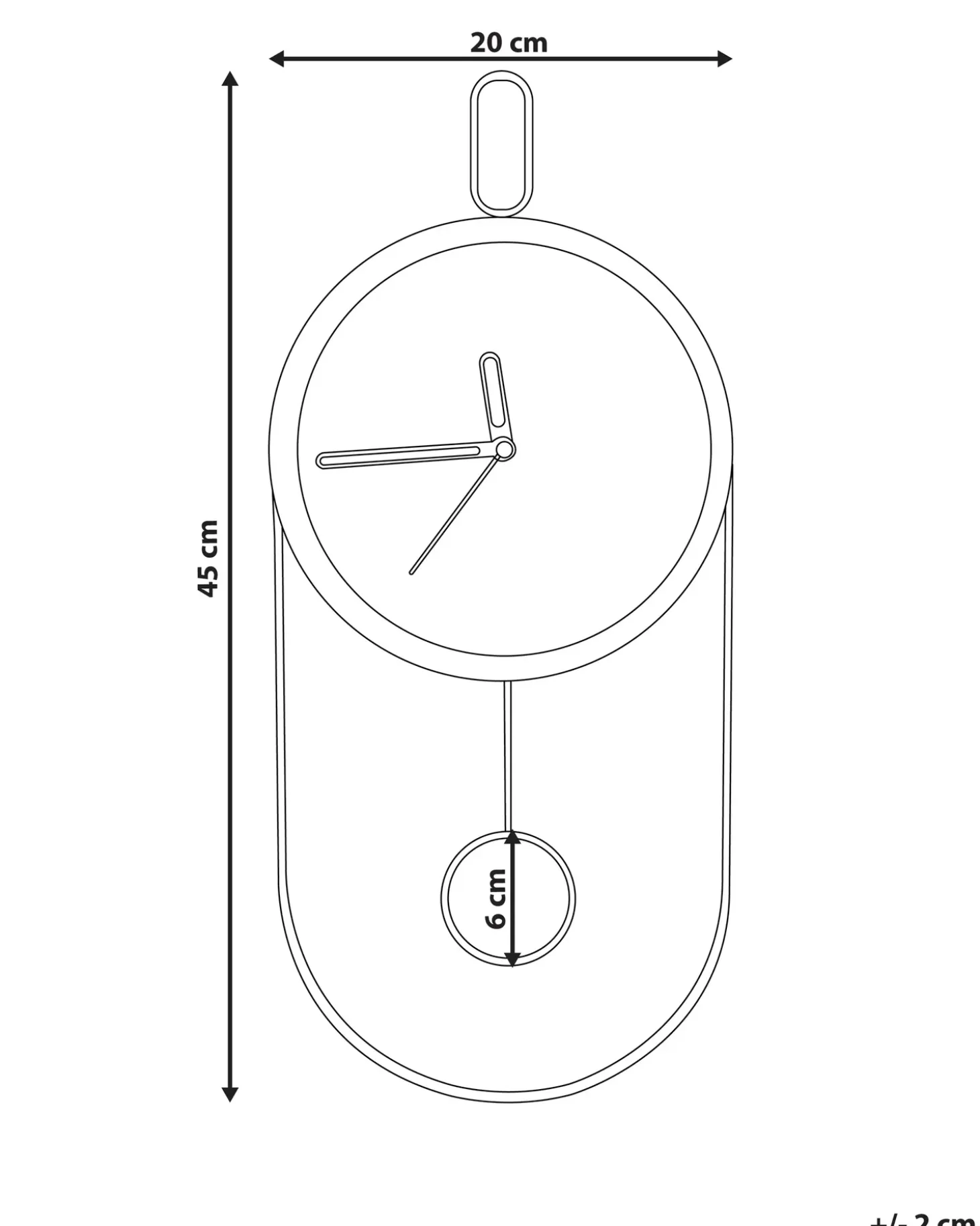 Vægur SIERRE 20 cm Sort
