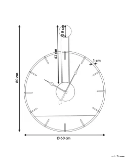 Vægur TAUGON 60 cm Metal Sort
